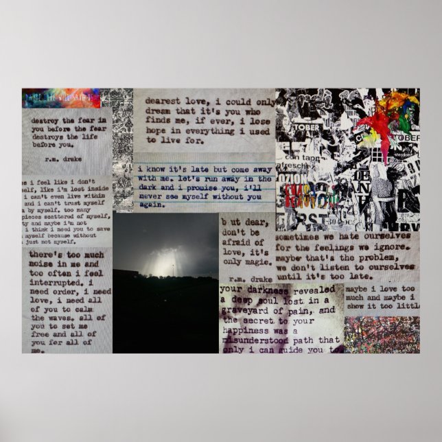 r.m. drake quotes and artwork on a poster (Front)