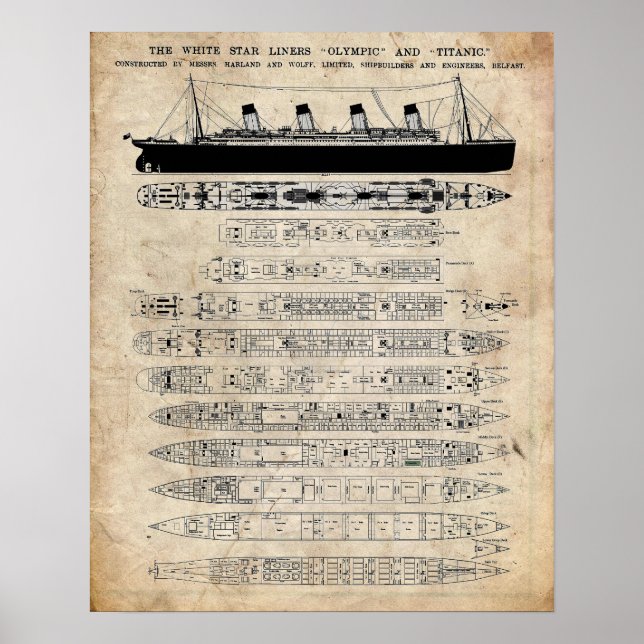 R.M.S. Titanic Patent Poster (Front)