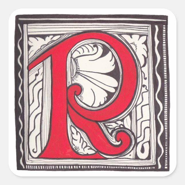 R - MINIATURE SQUARE STICKER (Front)