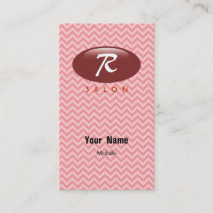 R Monogram Beauty Salon Business Card