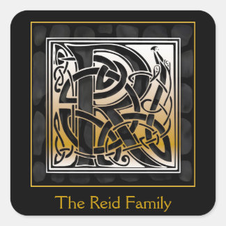 R Monogram "Black Stone" design Envelope Seals