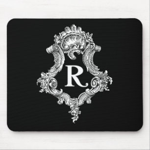 R Monogram Initial Mouse Pad