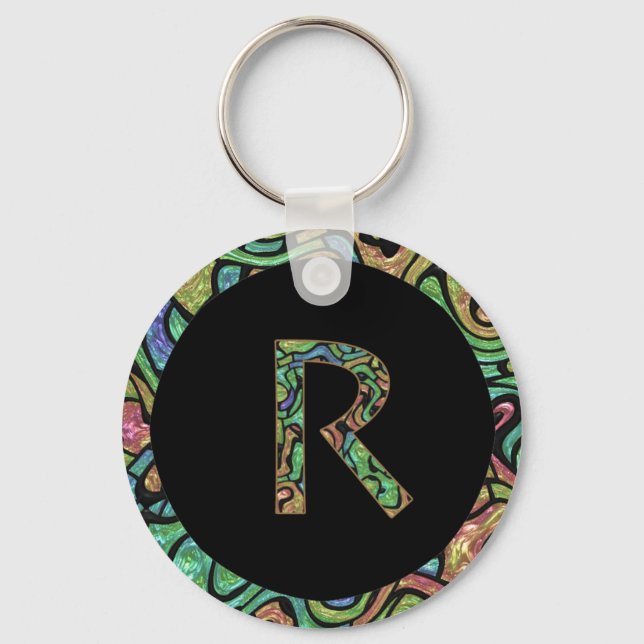 R Monogram Key Ring (Front)