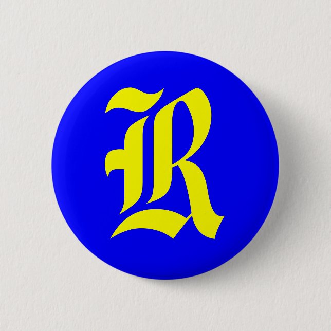 R - OLD ENGLISH 6 CM ROUND BADGE (Front)