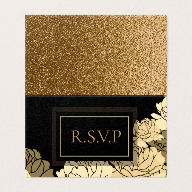 R.S.V.P gold, tan, yellow 50th anniversary (Outside Unfolded)