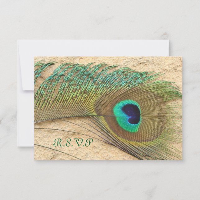 R.S.V.P. PEACOCK FEATHER MATCHING INVITATIONS (Front)