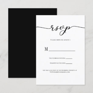 R.S.V.P. Wedding Reply Enclosure Card Black Script