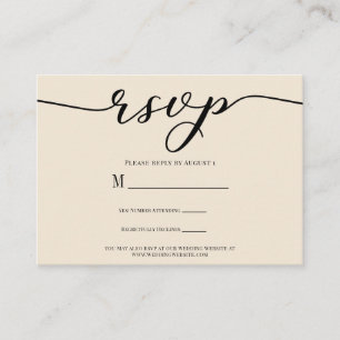 R.S.V.P. Wedding Reply Enclosure Cream & Black Business Card