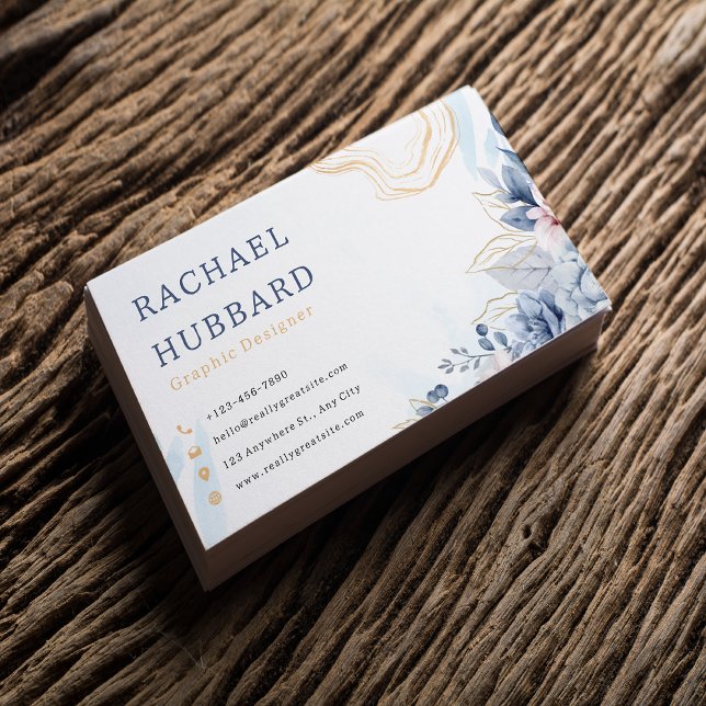 r Simple Minimalist Floral Professional Custom Business Card (Creator Uploaded)