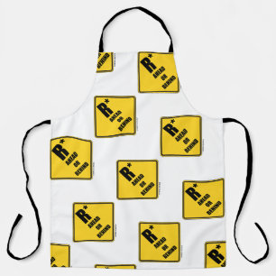 R-Star Ahead Or Behind Yellow Diamond Warning Sign Apron