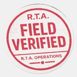 R.T.A. Field Verified Operations Sticker