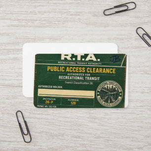 R.T.A. Public Access Clearance 26P Business Card
