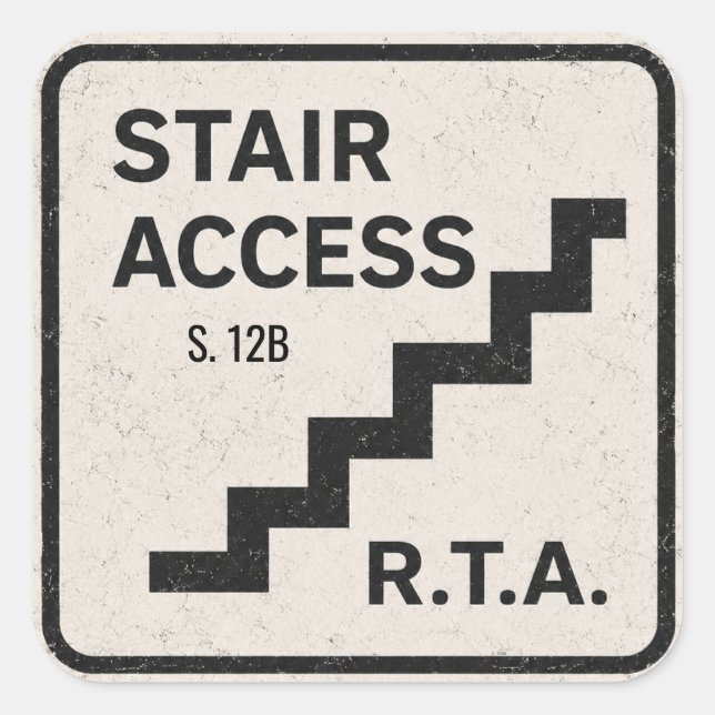 R.T.A. Stair S12B Access Infrastructure Sticker (Front)