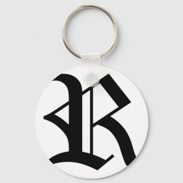 R-text Old English Key Ring (Front)