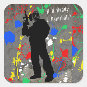 R U Ready 4 Paintball? Square Sticker