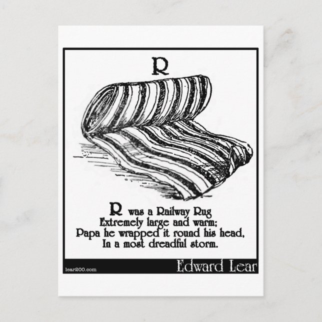 R was a Railway Rug Postcard (Front)