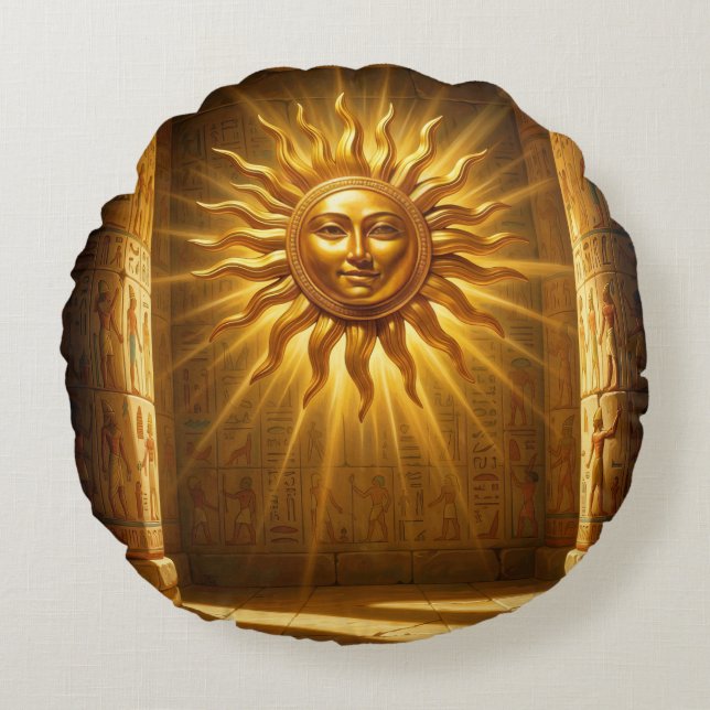 Ra – Ägyptischer Sonnengott´1 Round Cushion (Front)