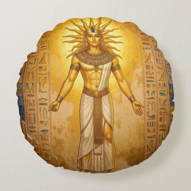 Ra – Ägyptischer Sonnengott´2 Round Cushion (Front)