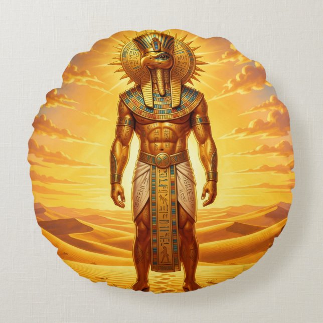 Ra – Egyptian Sun God´1 Round Cushion (Front)