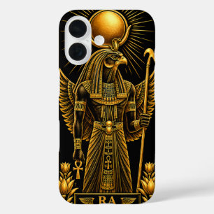 RA - The Golden Egyptian Sun God Luxury Black an iPhone 16 Case