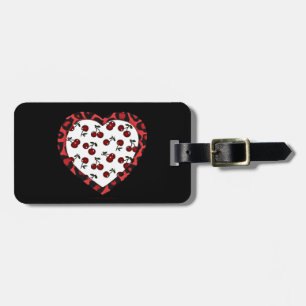 RAB cherries Leopard Print Heart Rockabilly Luggage Tag