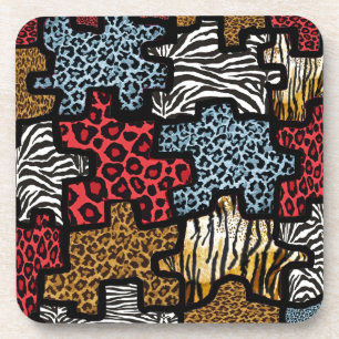 RAB Rockabilly Animal Print Puzzle Coaster