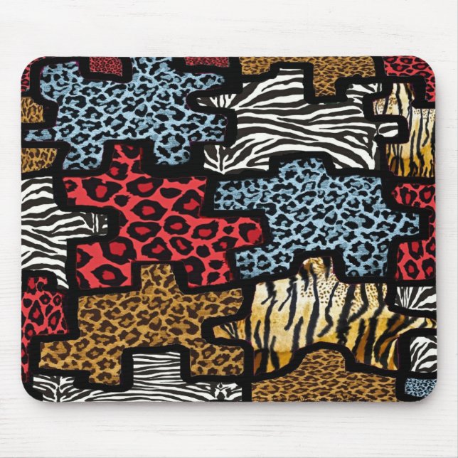 RAB Rockabilly Animal Print Puzzle Mouse Pad (Front)