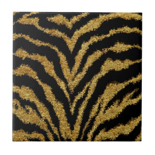 RAB Rockabilly Black Gold Leopard Print Tile