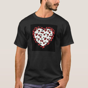 RAB Rockabilly Cherries Leopard Print Heart T-Shirt