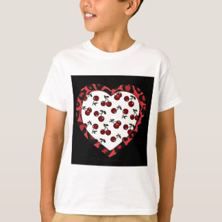 RAB Rockabilly Cherries Leopard Print Heart T-Shirt