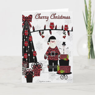 RAB Rockabilly Cherry Christmas Santa Gift Card