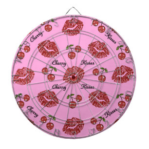 RAB Rockabilly Cherry Kisses on Pink Dartboard