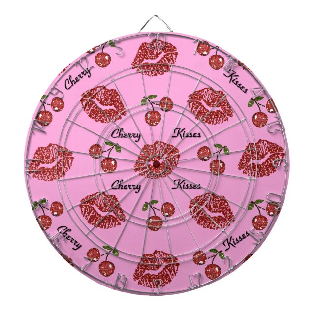 RAB Rockabilly Cherry Kisses on Pink Dartboard (Front)