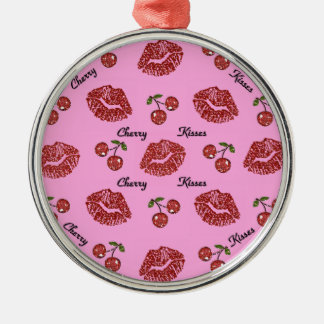 RAB Rockabilly Cherry Kisses on Pink Metal Tree Decoration