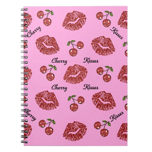 RAB Rockabilly Cherry Kisses on Pink Notebook (Front)