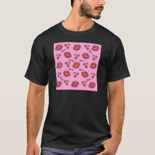 RAB Rockabilly Cherry Kisses on Pink T-Shirt