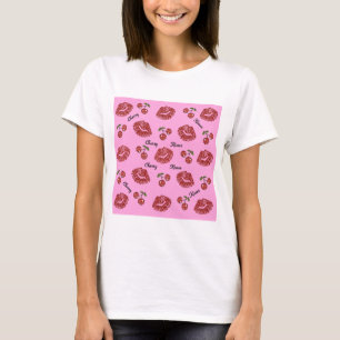 RAB Rockabilly Cherry Kisses on Pink T-Shirt