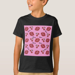 RAB Rockabilly Cherry Kisses on Pink T-Shirt