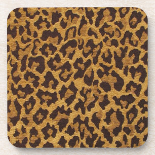 RAB Rockabilly Leopard Print Brown Gold Coaster