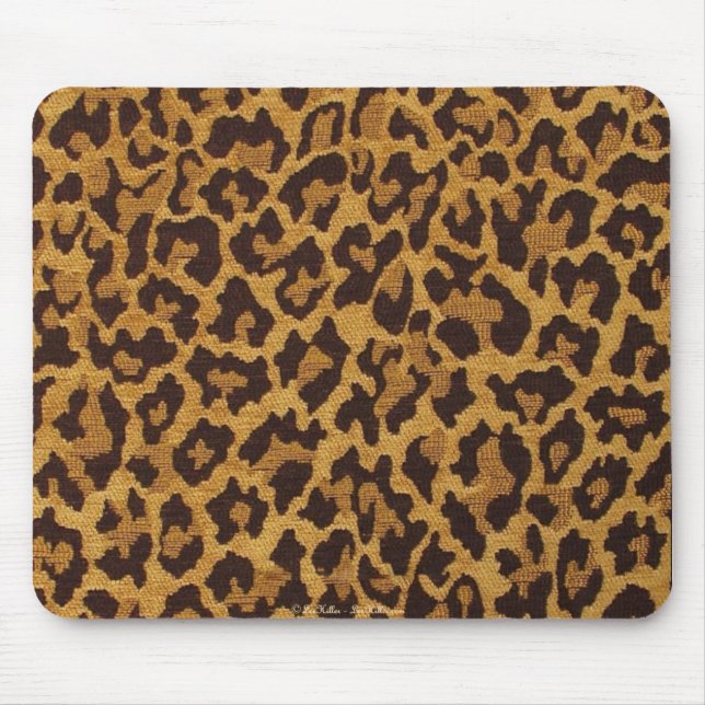 RAB Rockabilly Leopard Print Brown Gold Mouse Pad (Front)