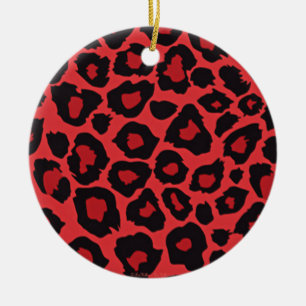 RAB Rockabilly Leopard Print Red Black Ceramic Ornament