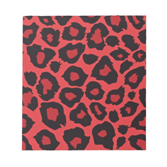 RAB Rockabilly Leopard Print Red Black Notepad (Front)