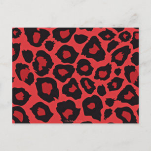 RAB Rockabilly Leopard Print Red Black Postcard