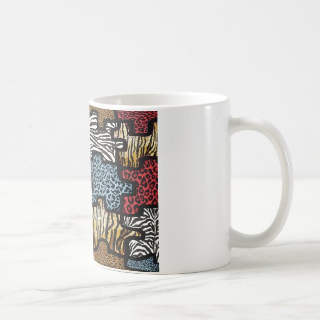 RAB Rockabilly Leopard Zebra Puzzle Print Gifts Coffee Mug (Right)