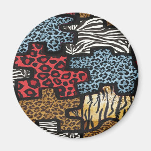 RAB Rockabilly Leopard Zebra Puzzle Print Gifts Magnet