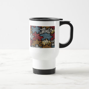 RAB Rockabilly Leopard Zebra Puzzle Print Gifts Travel Mug