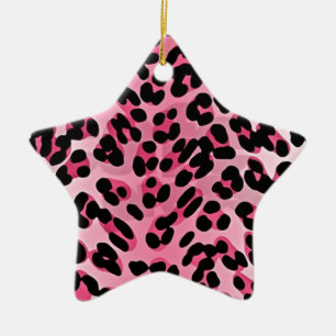 RAB Rockabilly Pink Cheetah Print Ceramic Ornament
