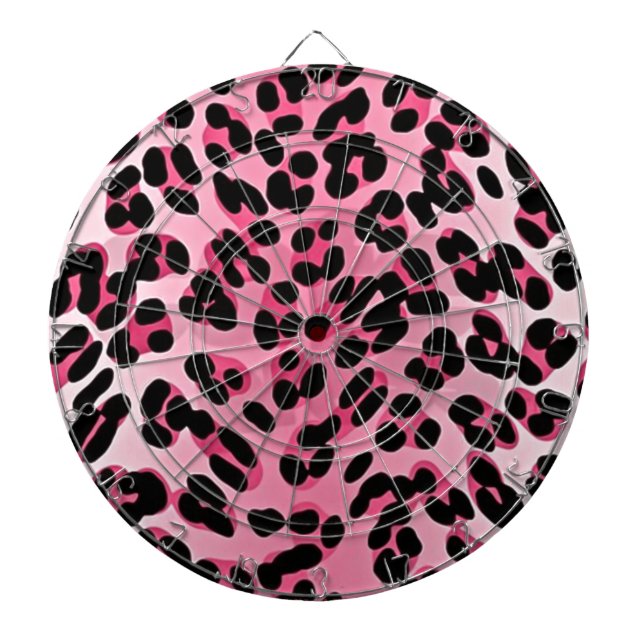 RAB Rockabilly Pink Cheetah Print Dartboard (Front)