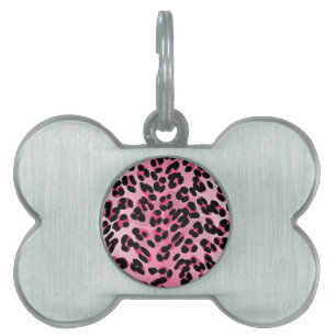 RAB Rockabilly Pink Cheetah Print Pet Tag