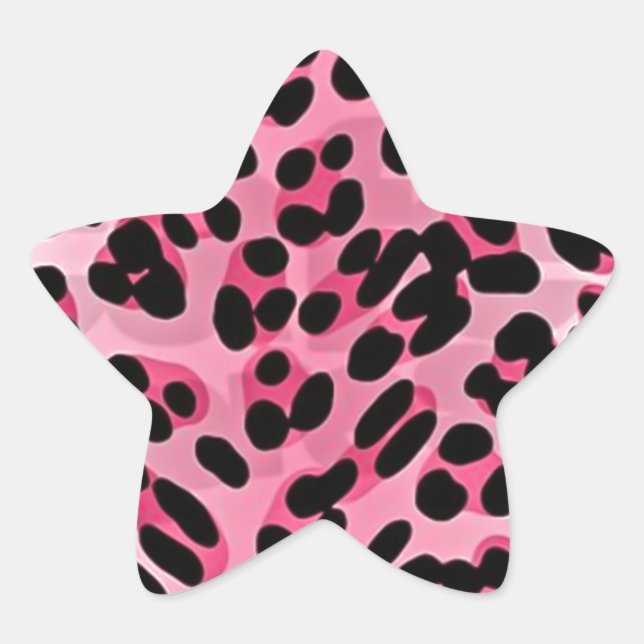 RAB Rockabilly Pink Cheetah Print Star Sticker (Front)